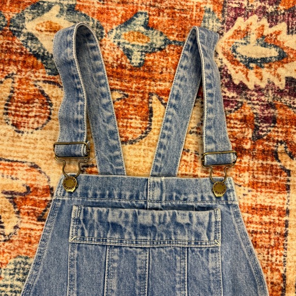 ROLLAS Womens Denim Shortall Overalls Light Wash Distressed Frayed Hem Size 26 - Picture 3 of 7